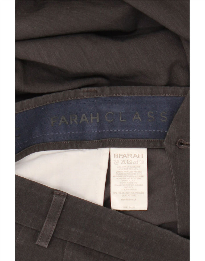 Farah Herre Klassiske Slim Suit Bukser W44 L33 Grå Polyester