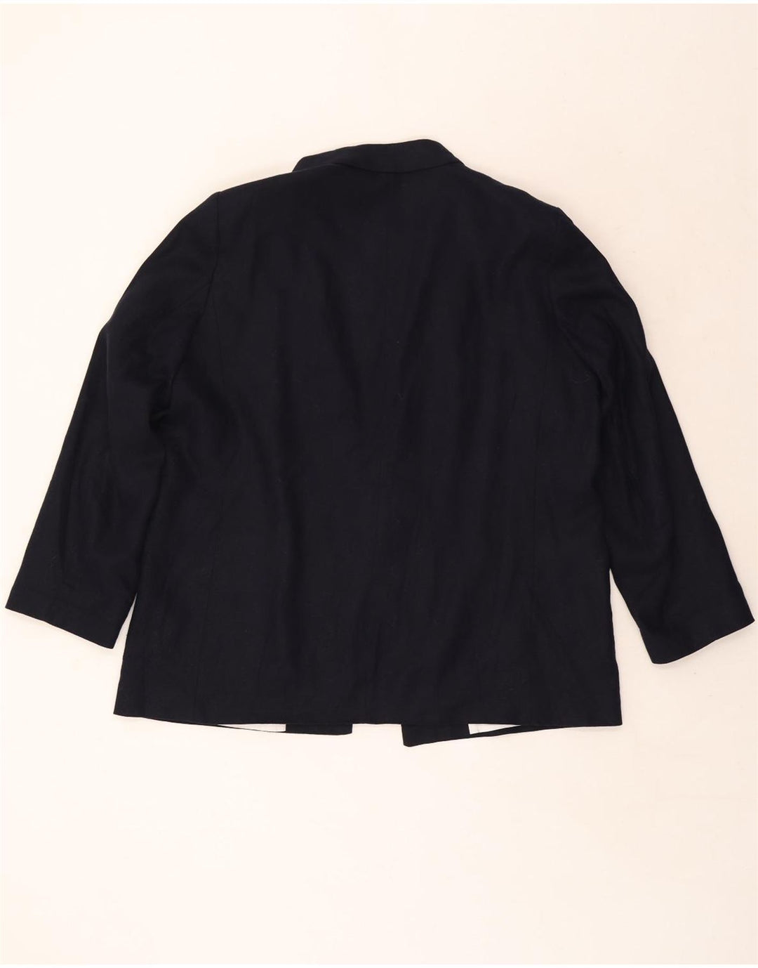 Zara Womens Open Blazer Jacket UK 20 2XL Navy Blue Linen