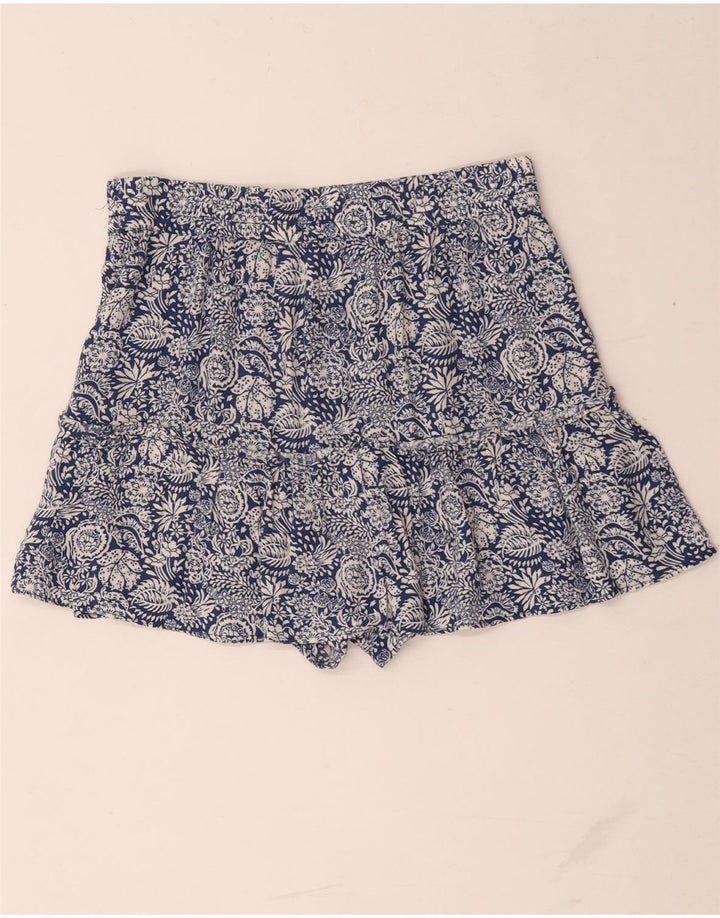 Zara Womens High Waist Shorts Medium W28 Blue Floral