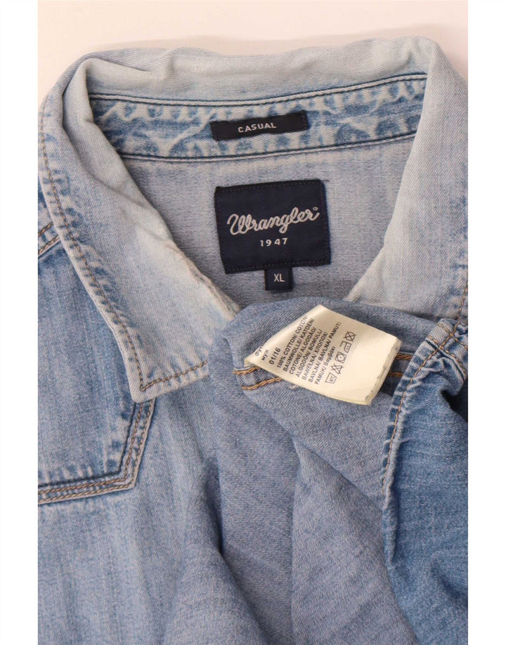 Wrangler Herre Casual Denim Shirt XL Blå Bomuld