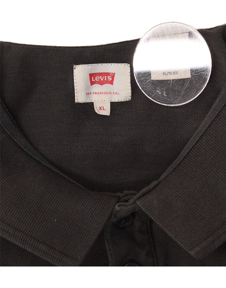 LEVI'S Mens Polo Shirt XL Black Cotton Vintage Levi's and Second-Hand Levi's from Messina Hembry 