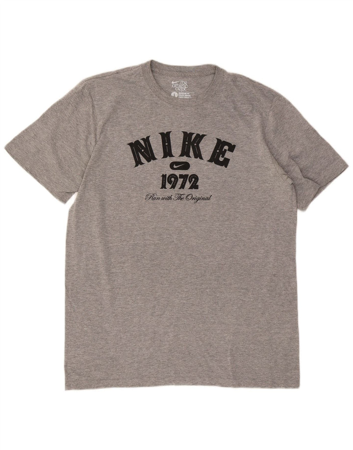 Nike Herre Regular Fit Grafisk T-Shirt Top Stor Grå Flecked