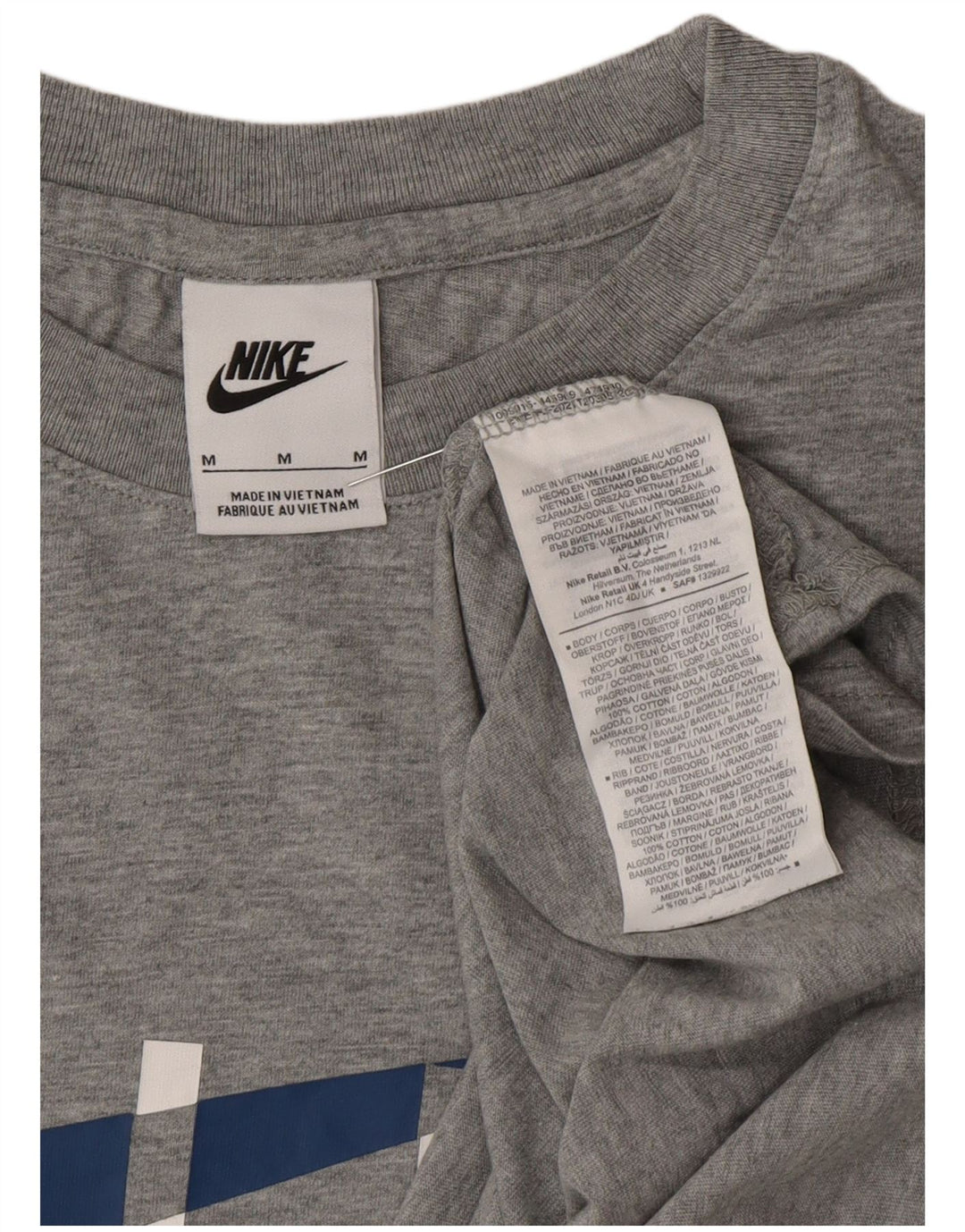 Nike grafisk T-shirt top mellem grå bomuld til mænd