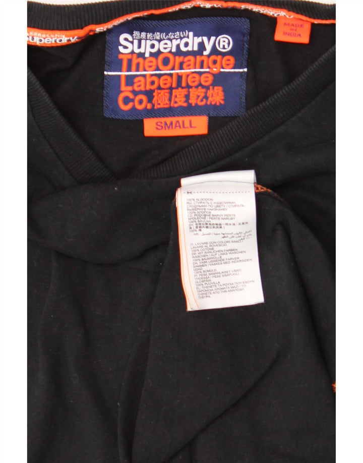 Superdry T-shirt top til mænd, lille sort bomuld