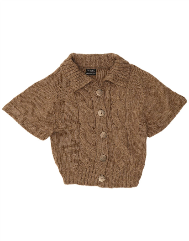 Marks & Spencer kortærmet cardigantrøje til kvinder UK 10 Small Beige