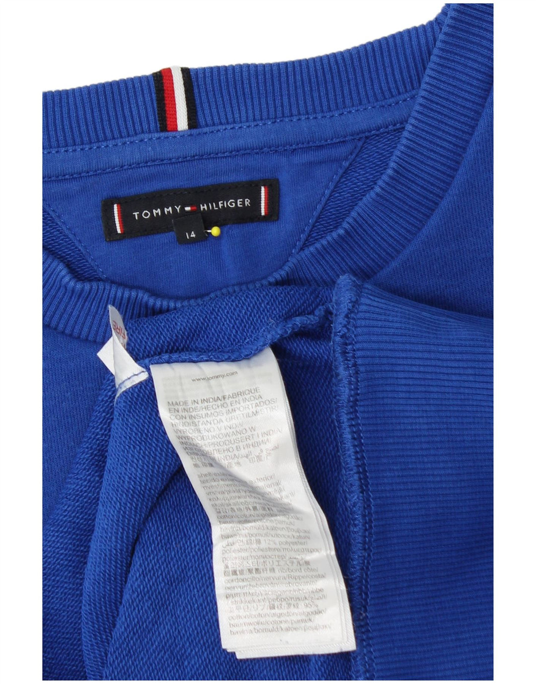 Tommy Hilfiger Boys Grafisk Sweatshirt Jumper 13-14 år Blå Bomuld