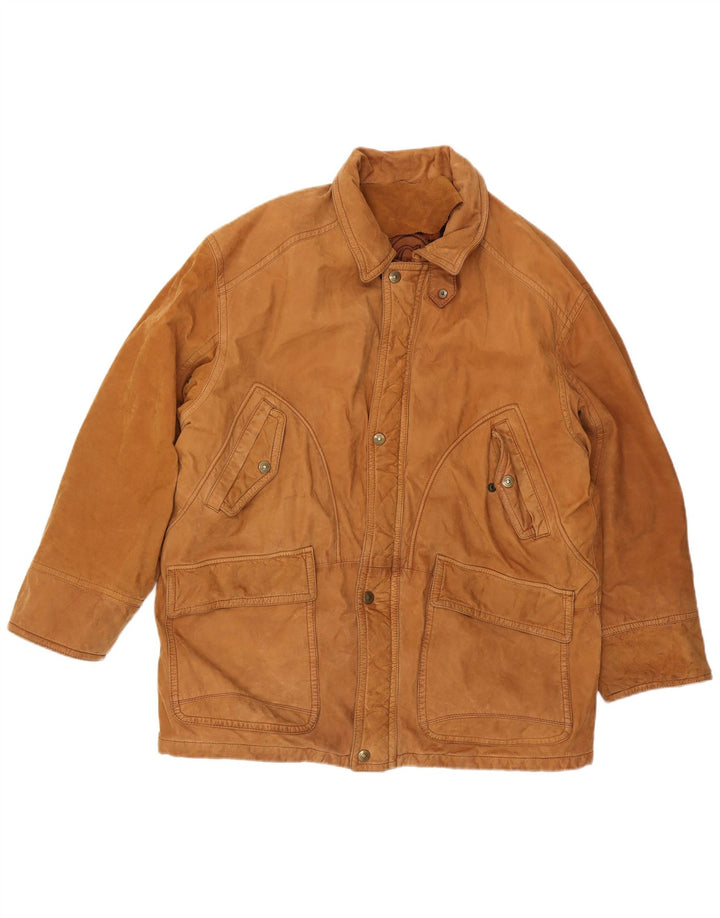 Vintage herre ruskindsjakke IT 52 XL brunt læder