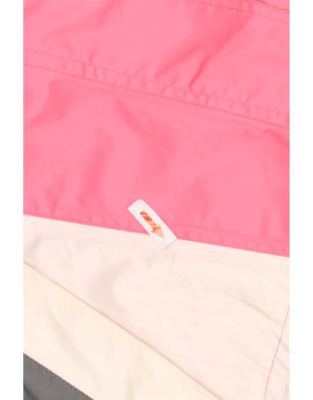 Vintage skijakke med hætte til kvinder UK 12 Medium Pink Colourblock Polyamid