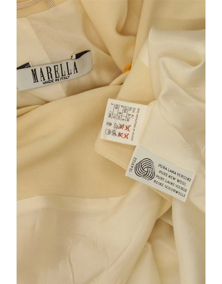 Marella Dame 1 Knap Blazer Jakke UK 12 Medium Gul Ny Uld