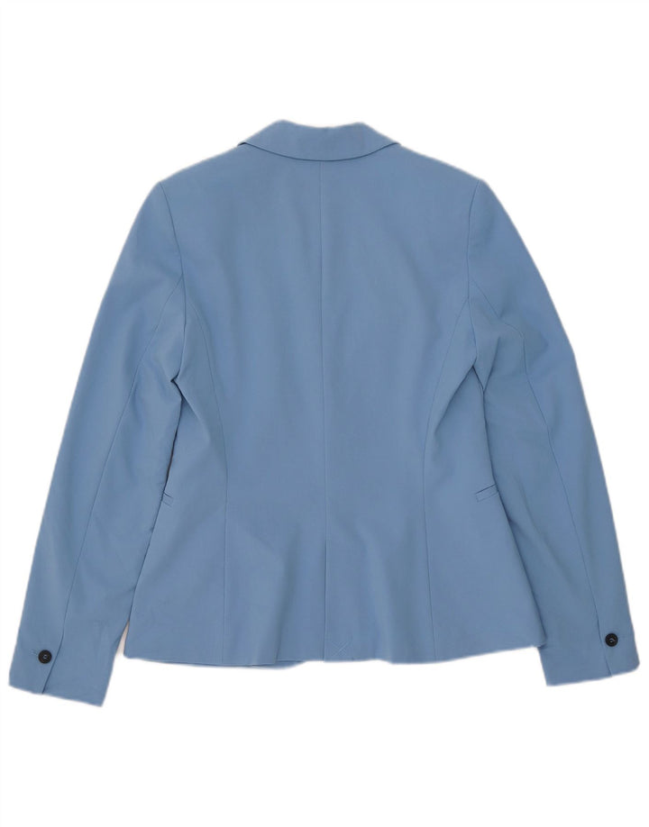 Zara Dame 1 Knap Blazer Jakke EU 36 XS Blå Polyester