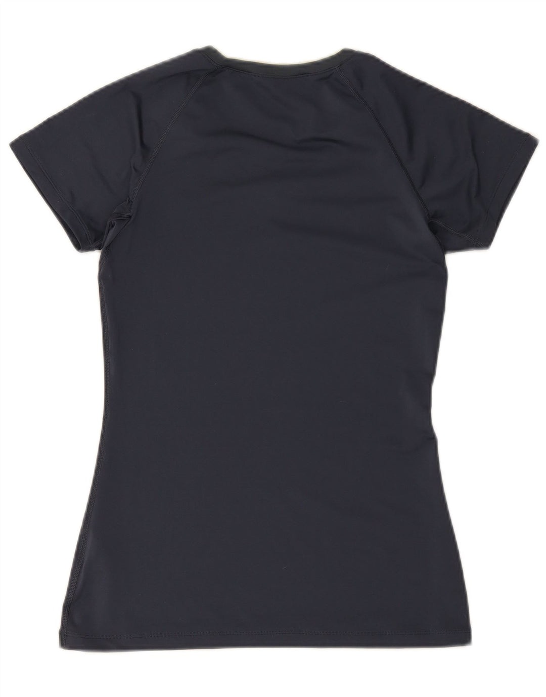 Nike Dame Dri Fit T-Shirt Top UK 12 Medium Navy Blue Polyester