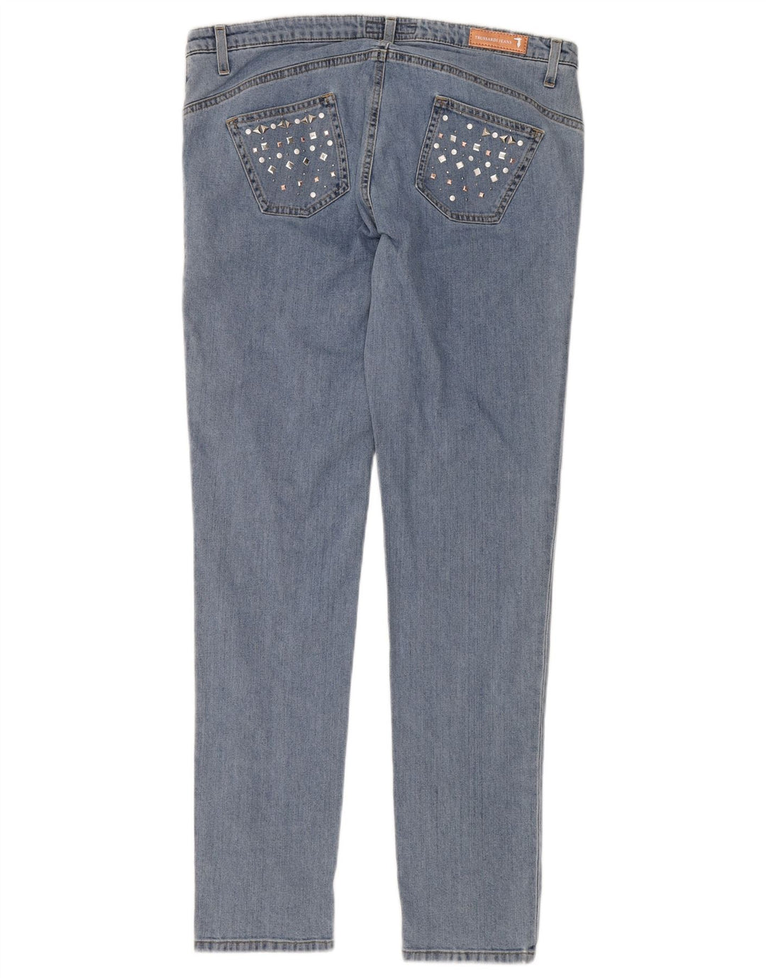 TRUSSARDI Dame Skinny Jeans IT 47 Large W33 L32 Blå