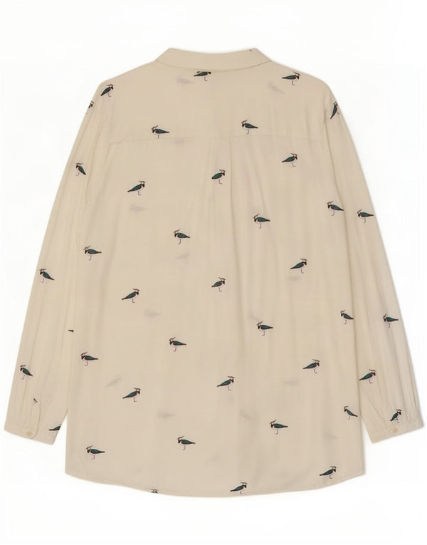 Joules kvinders abstrakt mønster Oversized skjortebluse UK 18 XL Hvid