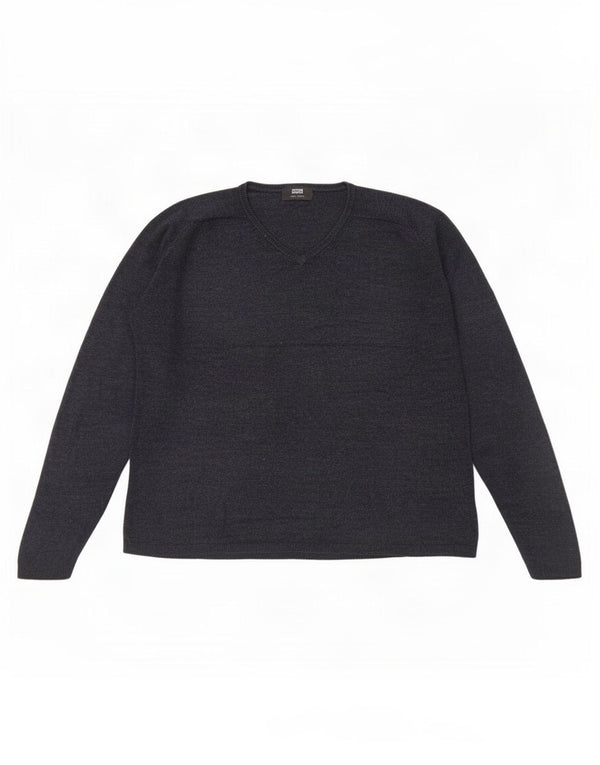 Marks & Spencer Mens V-Neck Jumper Sweater Large Navy Blue Acrylic