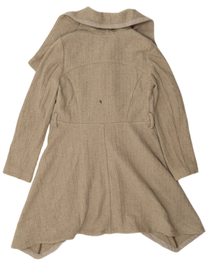 Oasis Womens Oversized Open Overcoat UK 10 Small Beige Uld