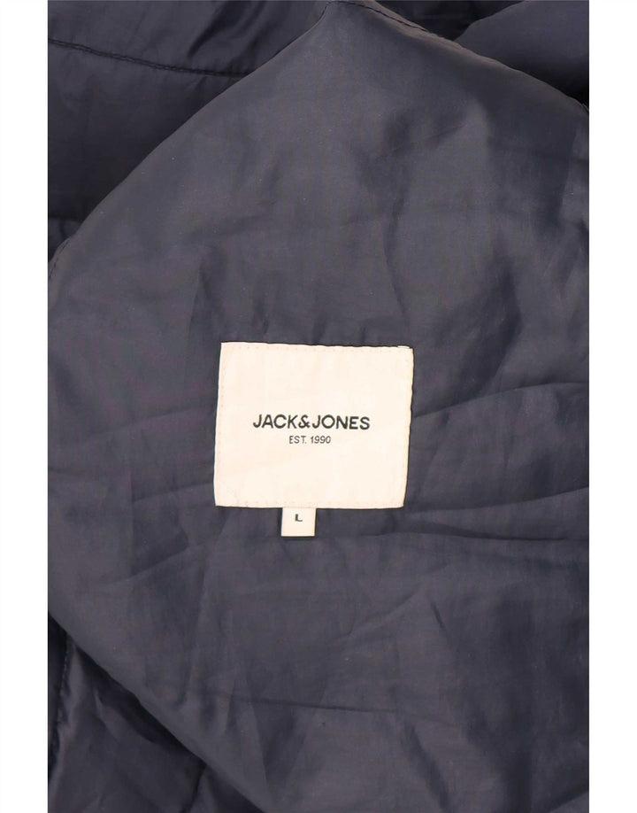 Jack & Jones Polstret herrejakke UK 40 Large Navy Blue Colourblock Polyester