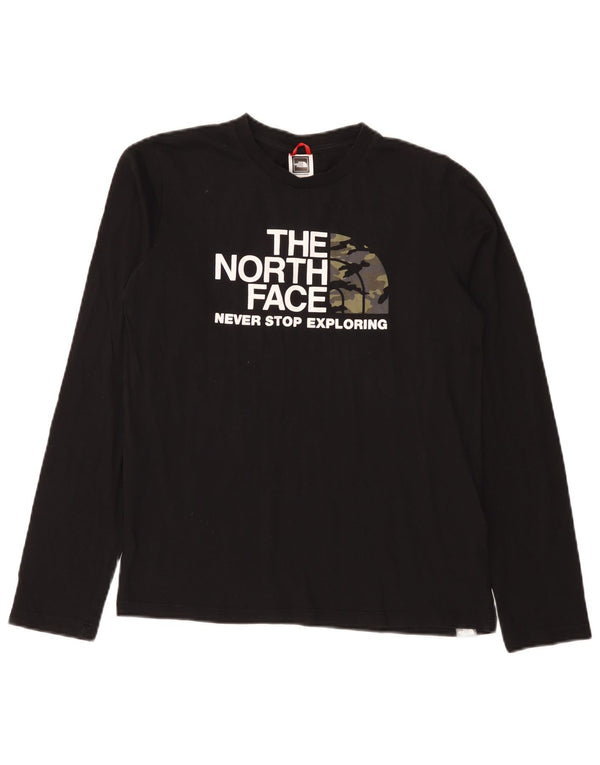 The North Face Boys Grafisk Top Langærmet 14-15 år XL Sort Bomuld
