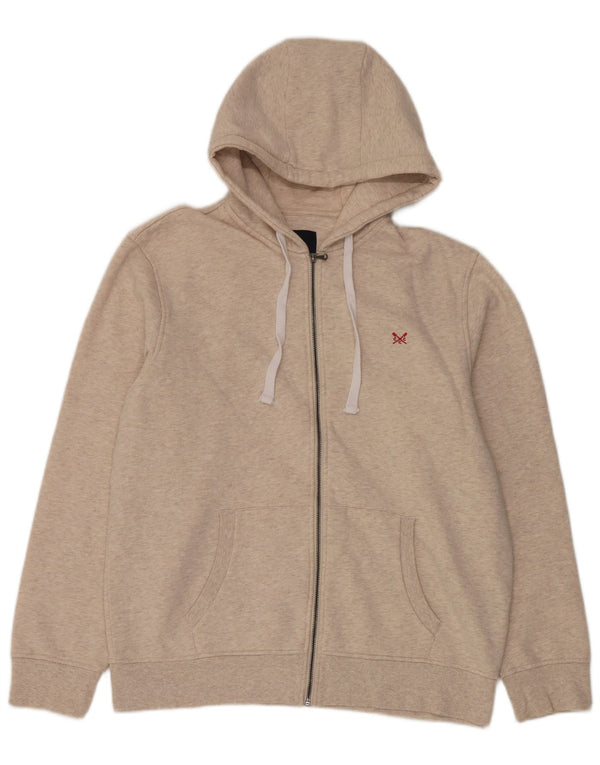 Crew Clothing Herre hættetrøje med lynlås 2XL Beige Bomuld