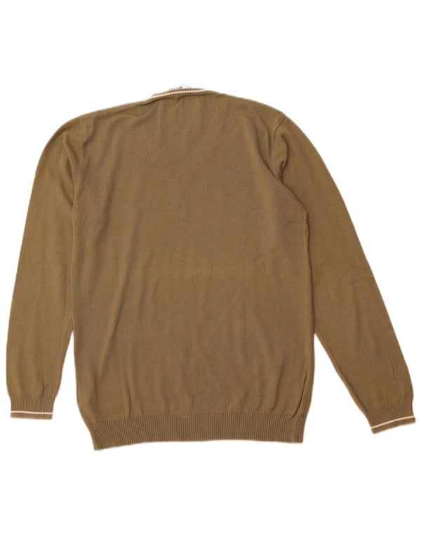 BIKKEMBERGS Drenge V-hals sweater 11-12 år Khaki Bomuld