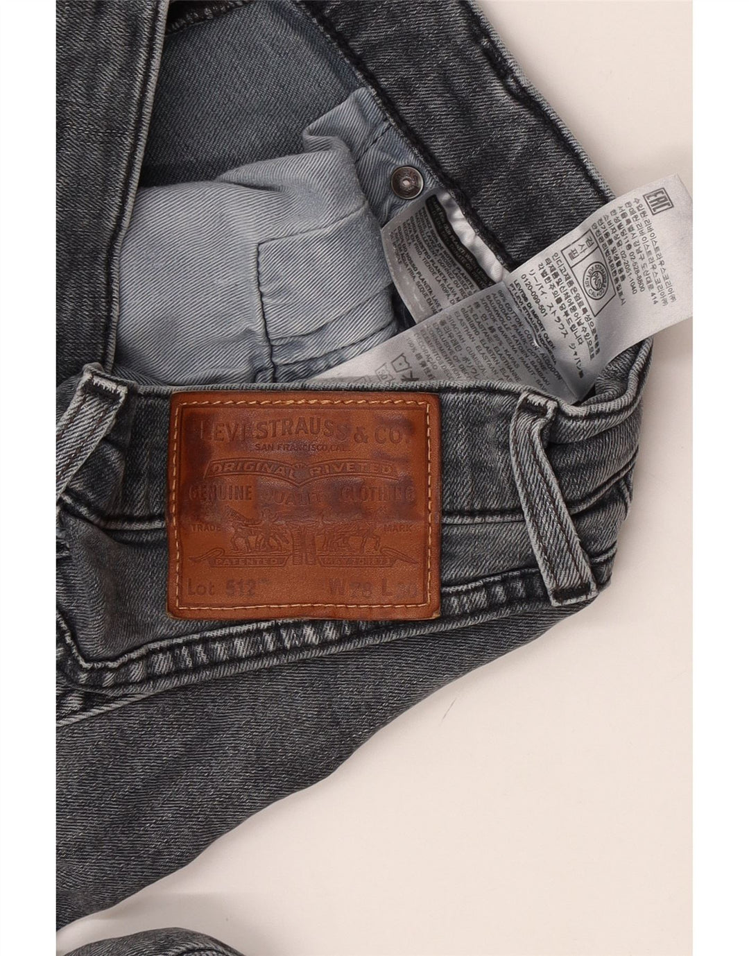 Levi's Herre 512 Slim Tapered Jeans W28 L30 Grå Bomuld