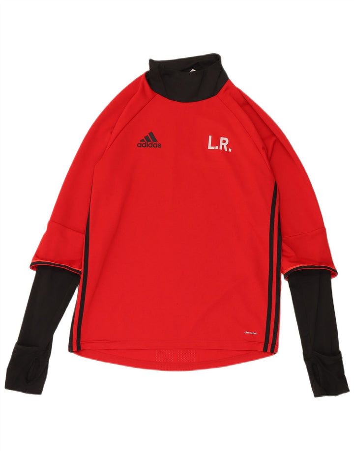 Adidas Herre Grafisk Top Langærmet Medium Rød Polyester