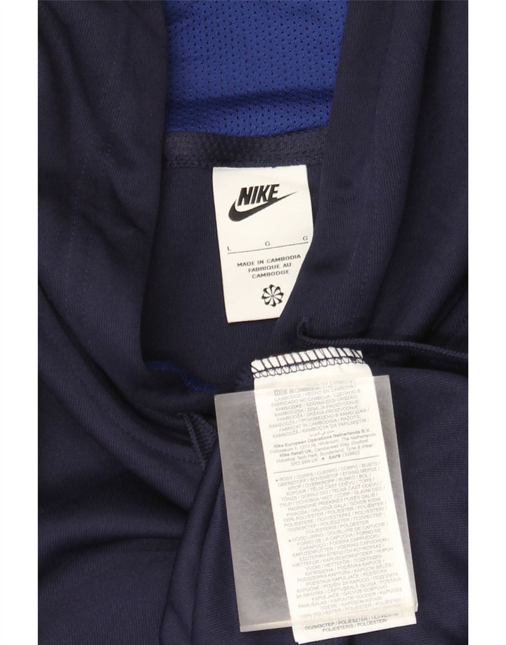 Nike grafisk hættetrøje til mænd, stor marineblå colourblock polyester