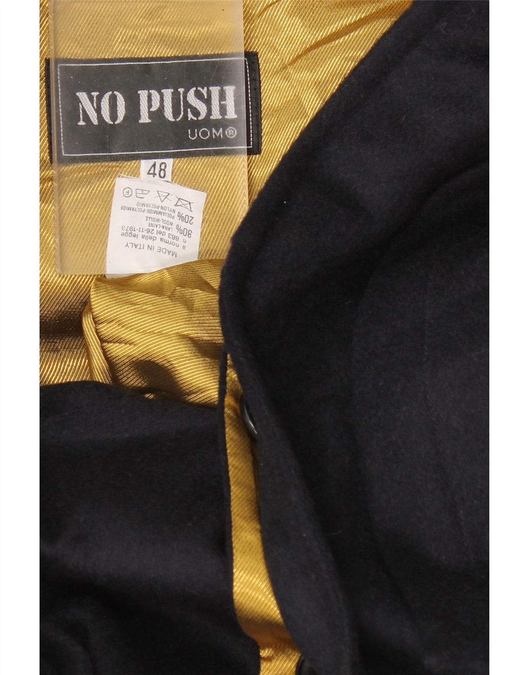 Vintage overtræk med hætte til mænd IT 48 Mellem marineblå uld