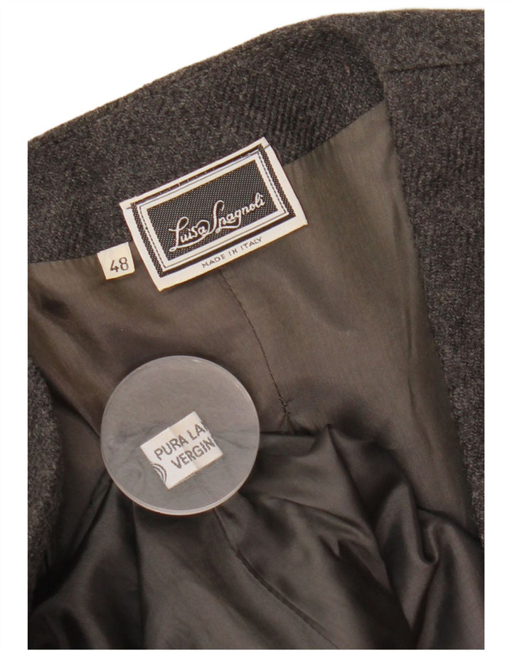 LUISA SPAGNOLI Dame 1-knaps blazerjakke IT 48 XL Grå Uld
