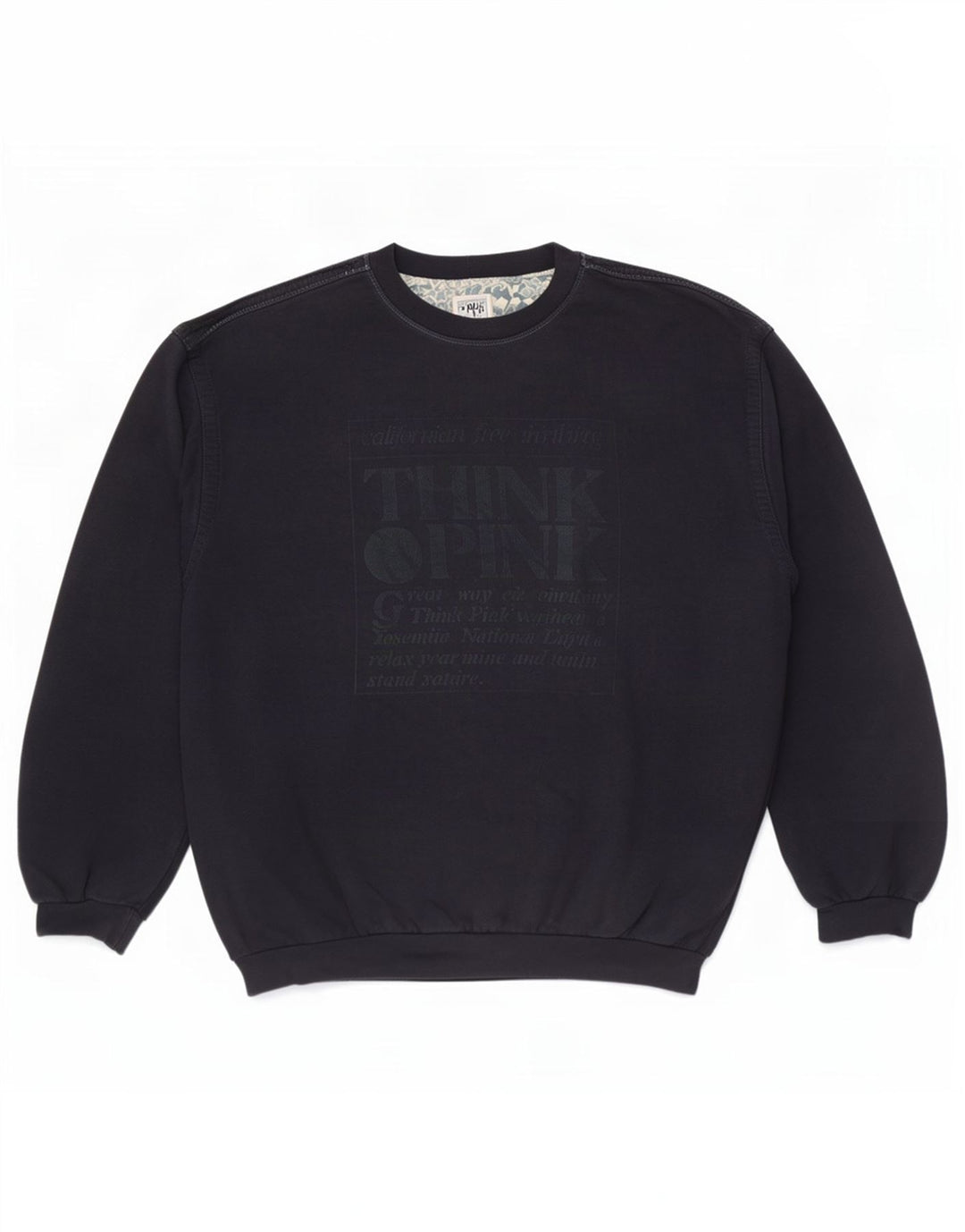 Tænk Pink Herre Grafisk Sweatshirt Jumper 2XL Navy Blue