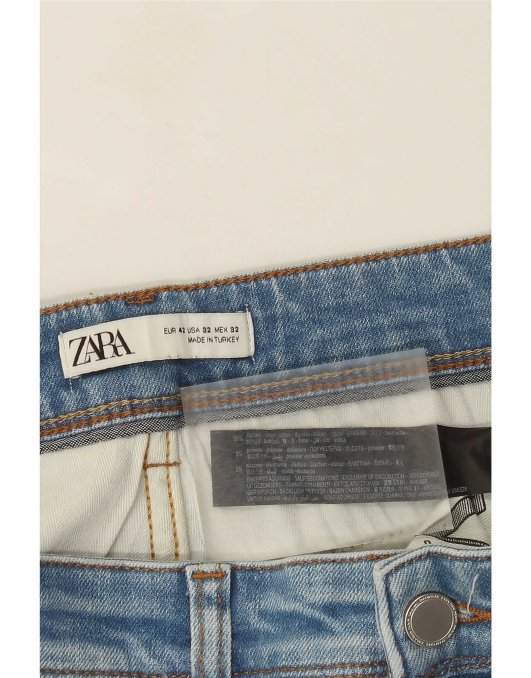 Zara Herre Slim Jeans EU 42 Large W32 L30 Blå Bomuld