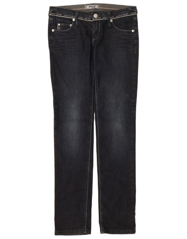 Phard Kvinder Grafisk Slim Jeans UK 8 Small W32 L33 Marineblå Bomuld