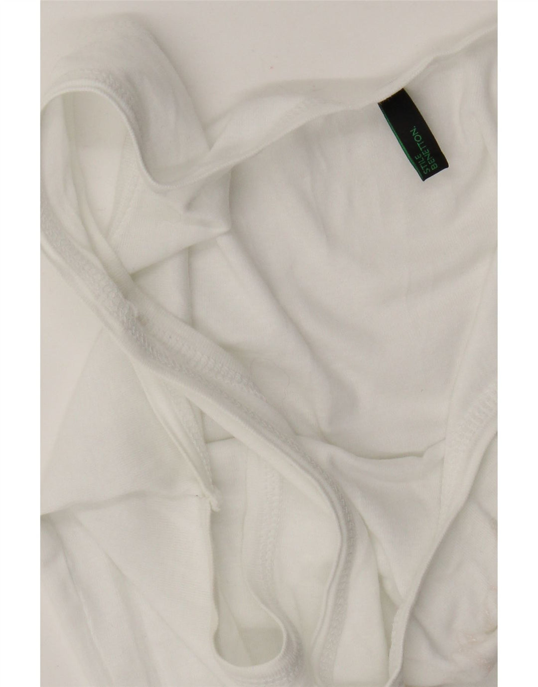 Benetton Womens Grafisk Vest Top UK 6 XS Hvid