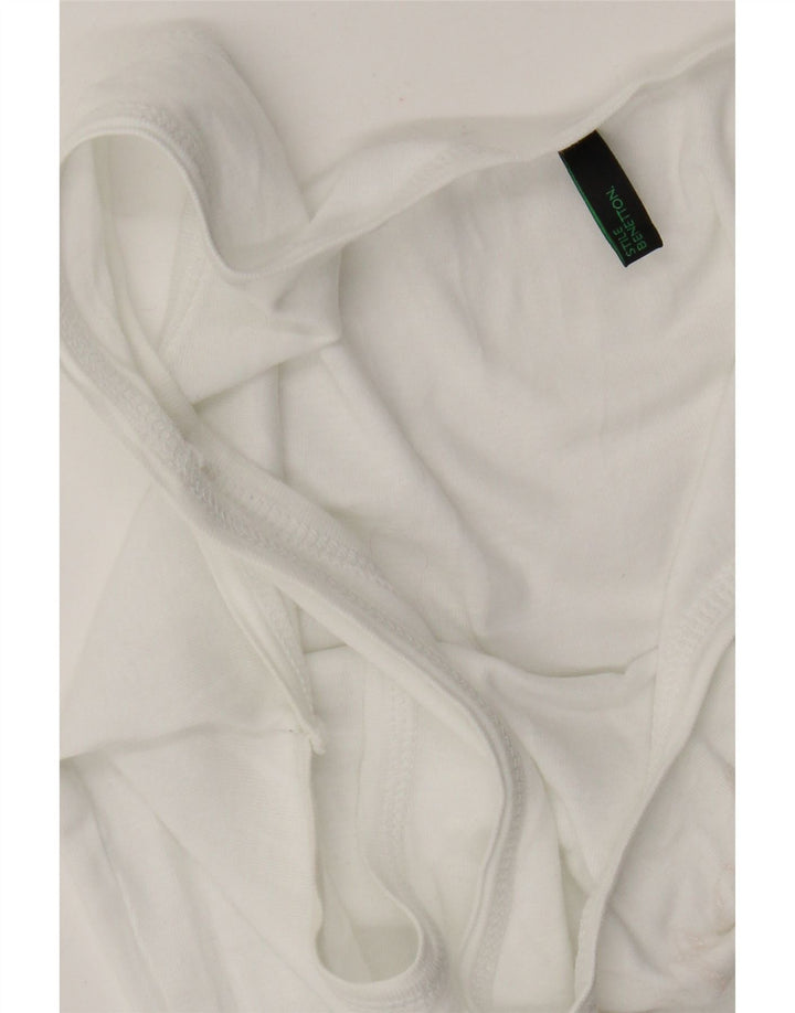 Benetton Womens Grafisk Vest Top UK 6 XS Hvid
