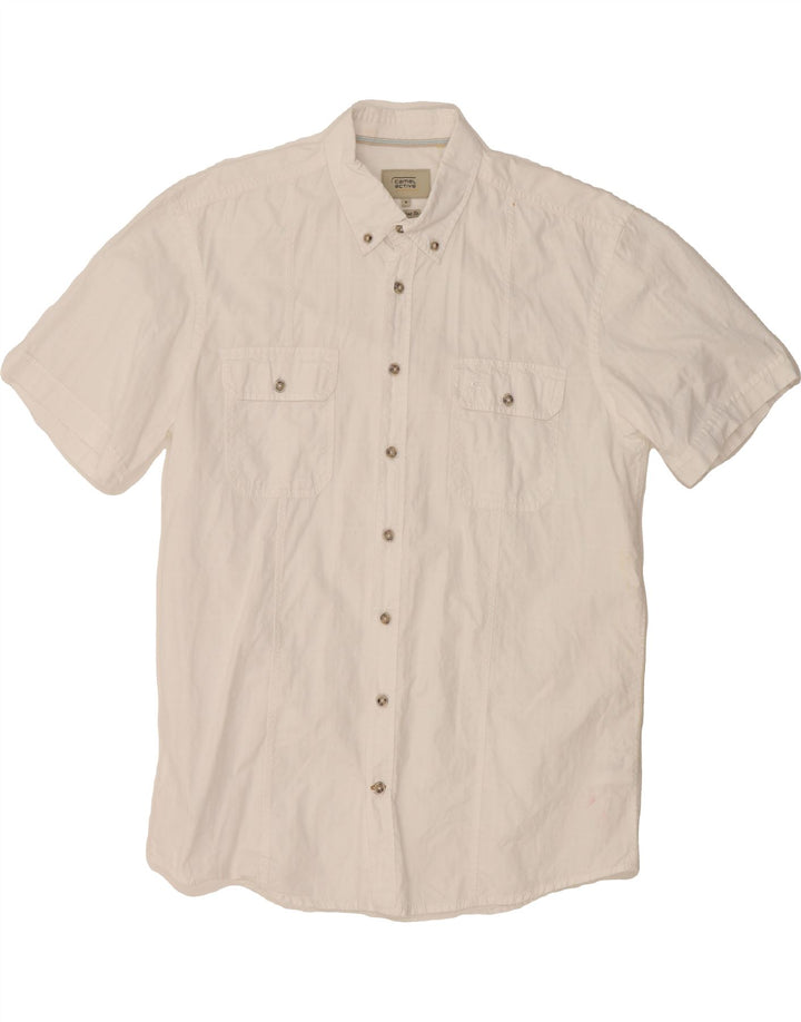 CAMEL ACTIVE Mens Regular Fit Short Sleeve Shirt Medium White Check Cotton Vintage Camel Active and Second-Hand Camel Active from Messina Hembry 