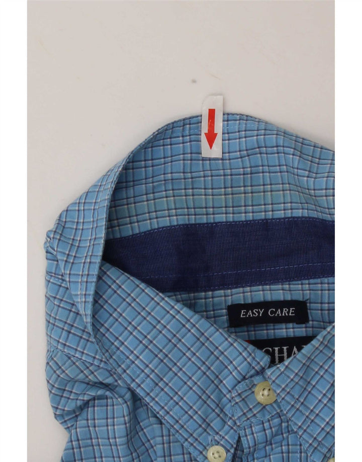 Chaps Kortærmet Herreskjorte XL Blå Gingham Bomuld