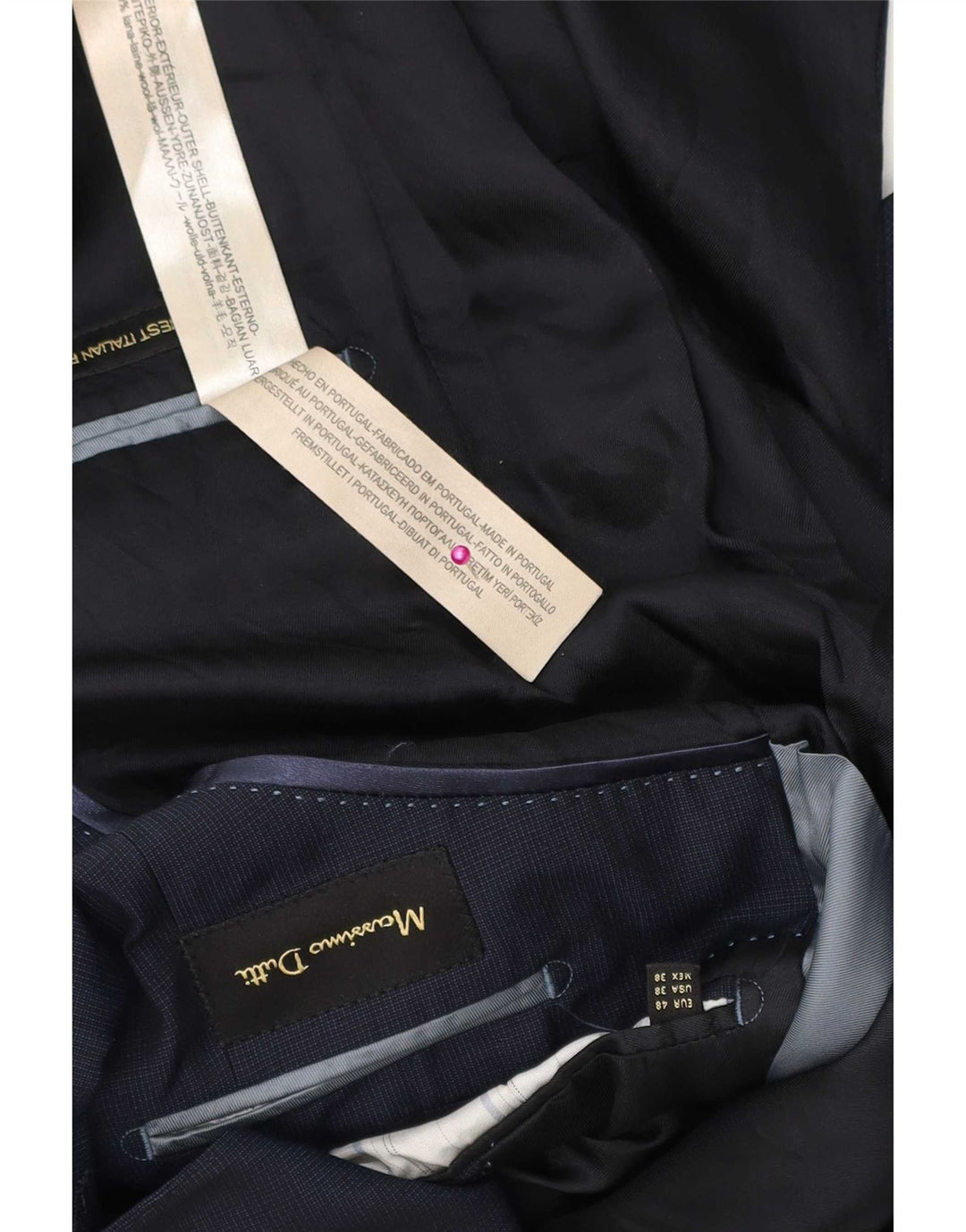 Massimo Dutti Herre 2-knaps blazerjakke IT 48 Mellem marineblå uld