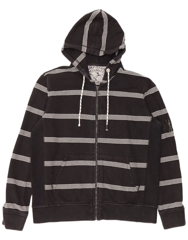 Murphy & Nye Herre grafisk hættetrøje med lynlås XL sort stribet bomuld