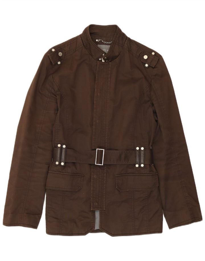 Zara Herre Military Jacket UK 38 Medium Brown Bomuld