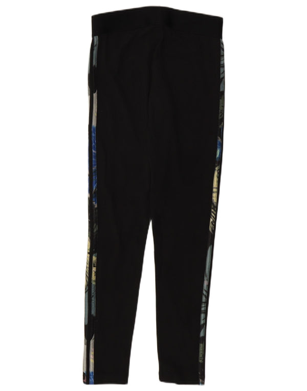 ADIDAS Grafiske Leggings til kvinder UK 8/10 Small Black Floral
