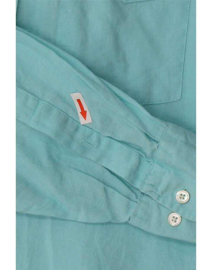 Faconnable Herreskjorte Medium Blue Linen