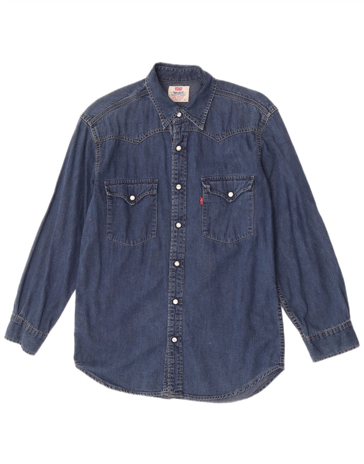 Levi's Denimskjorte til mænd, lille blå bomuld