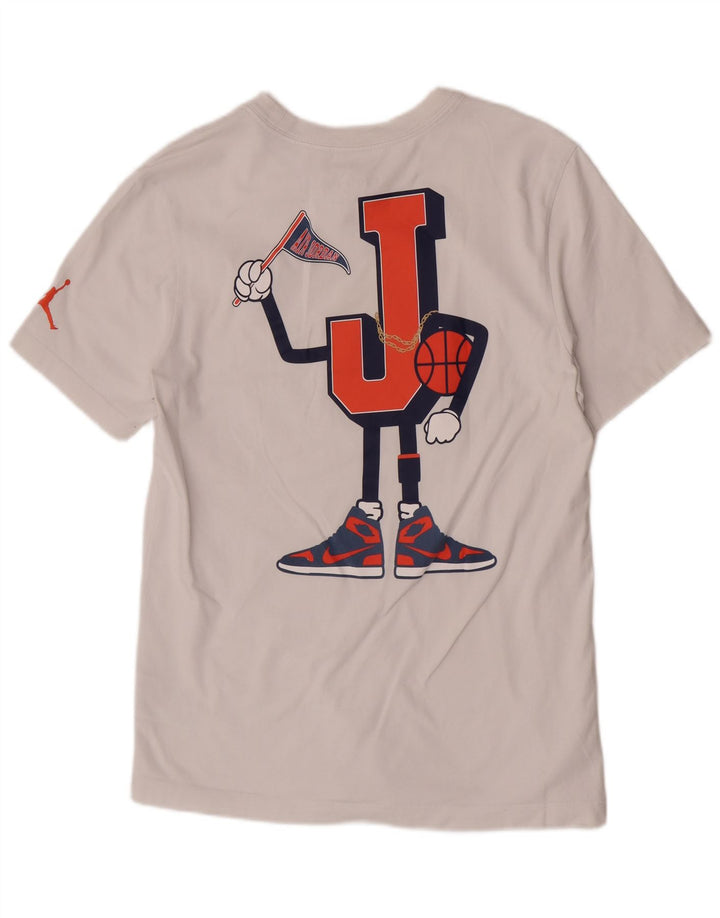 Jordan Herre Standard Fit Grafisk T-Shirt Top Medium Hvid Bomuld