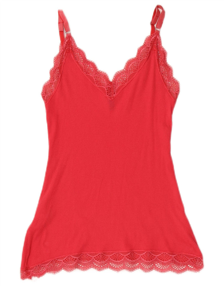 Benetton Dame Cami Top UK 8 Small Pink Bomuld