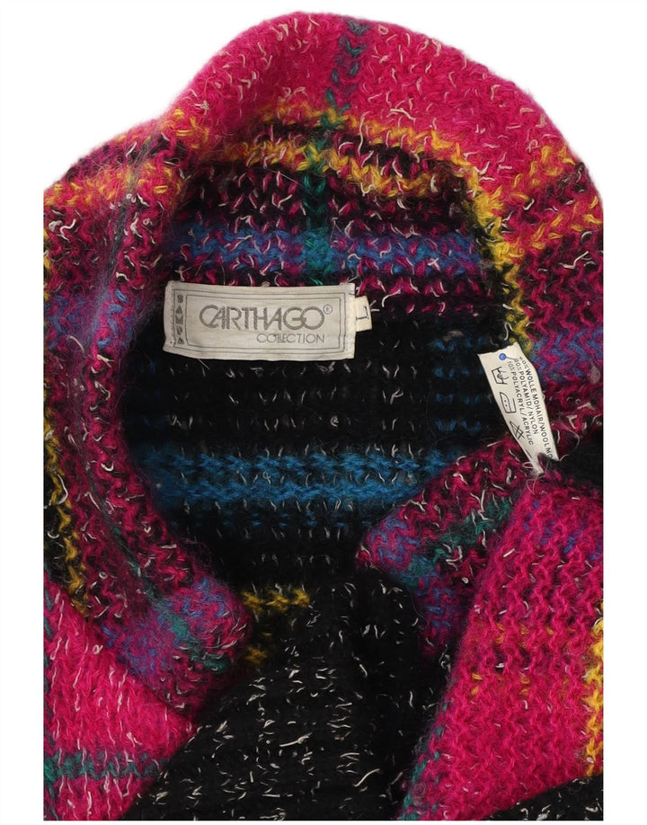 Carthago Dame Longline Cardigan Sweater UK 16 Stor Flerfarvet Plaid