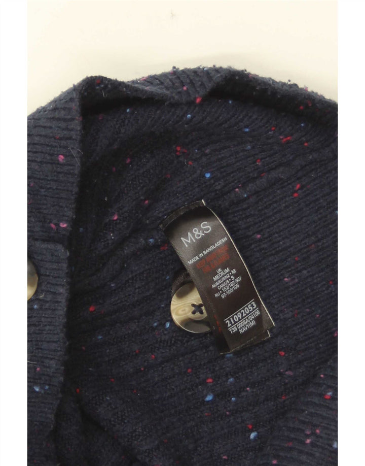Marks & Spencer Dame Cardigan Sweater UK 14 Medium Navy Blue Flecked