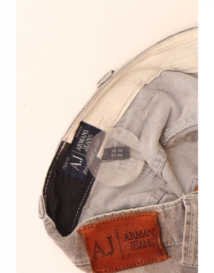 ARMANI Slim Jeans til mænd W32 L33 Grå bomuld