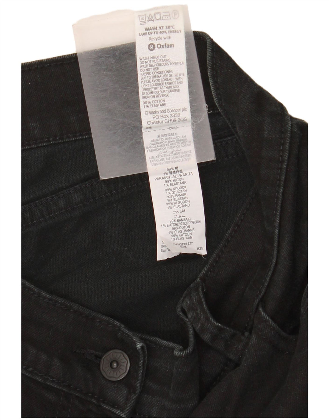Marks & Spencer Dame Bootcut Jeans UK 14 Large W32 L30 Black Bomuld