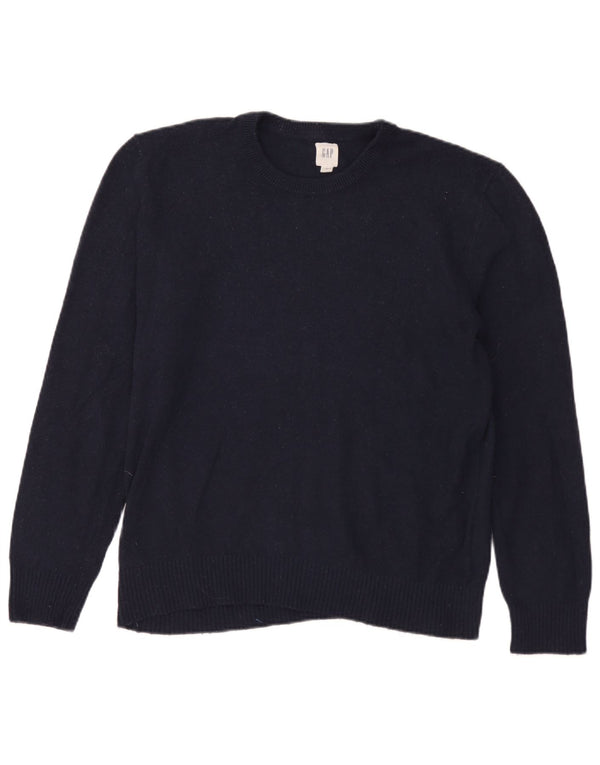 Gap Herre Crew Neck Jumper Sweater Large Navy Blue Merino Wool