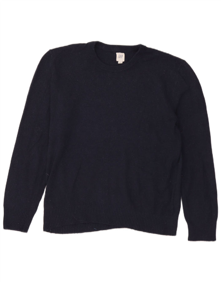 Gap Herre Crew Neck Jumper Sweater Large Navy Blue Merino Wool