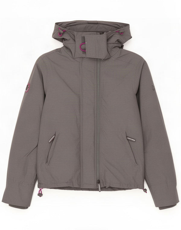 Superdry vindjakke til kvinder med hætte vindjakke UK 10 Small Grey